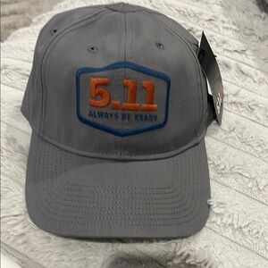 5.11 Tactical Gray Cap with Blue and Orange Logo